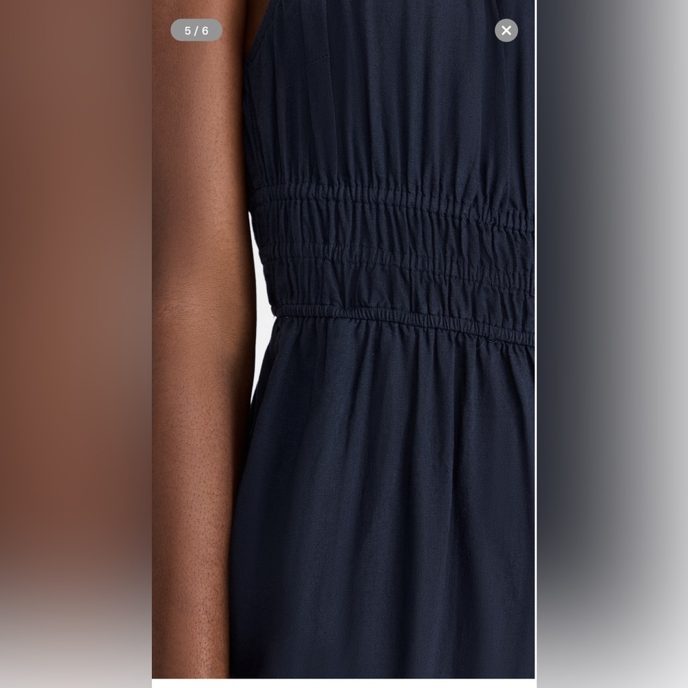 NWT Madewell Linen Blend Sophie Tank WideLeg Jumpsuit Size XXS Dark Baltic - Picture 5 of 15